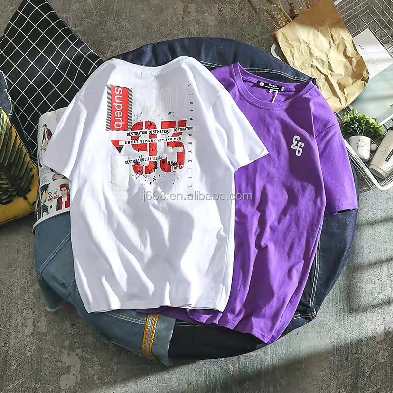 

2021 summer Korean version men's short-sleeved T-shirt clothes men's T round collar T-shirt men's fashion Hong Kong fashion half