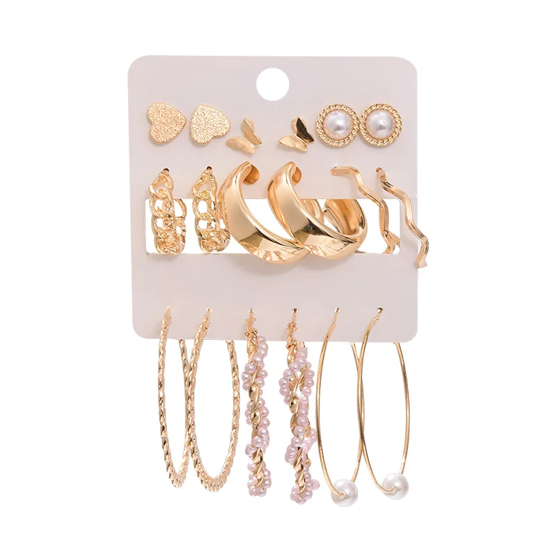 

Butterfly pearl earrings set for women hot sale punk earrings set wholesale, Picture shows