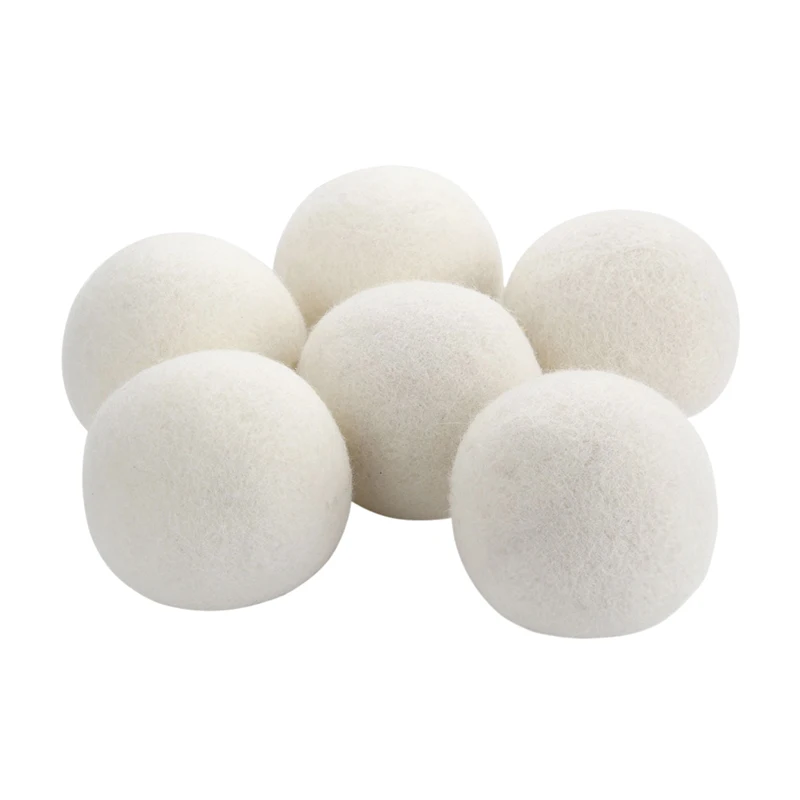 

Wholesale wool dryer balls dry-cleaned ball wool felt ball, White color customized