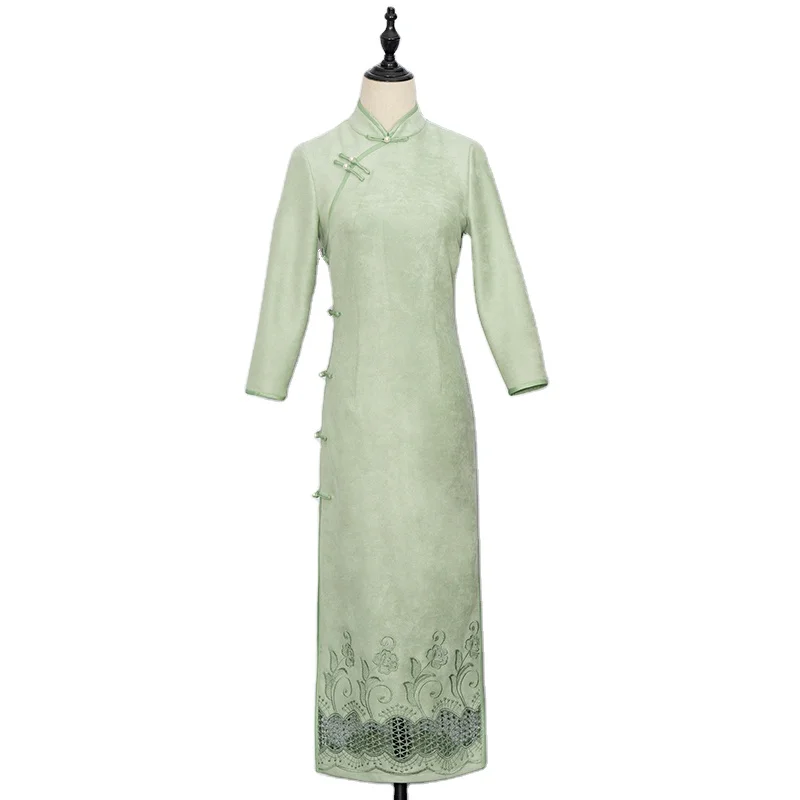 

Traditional Clothing Costume Dress Qipao Girls Traditional Qipao Cheongsam Classical Old Fashion Chinese Women, Green