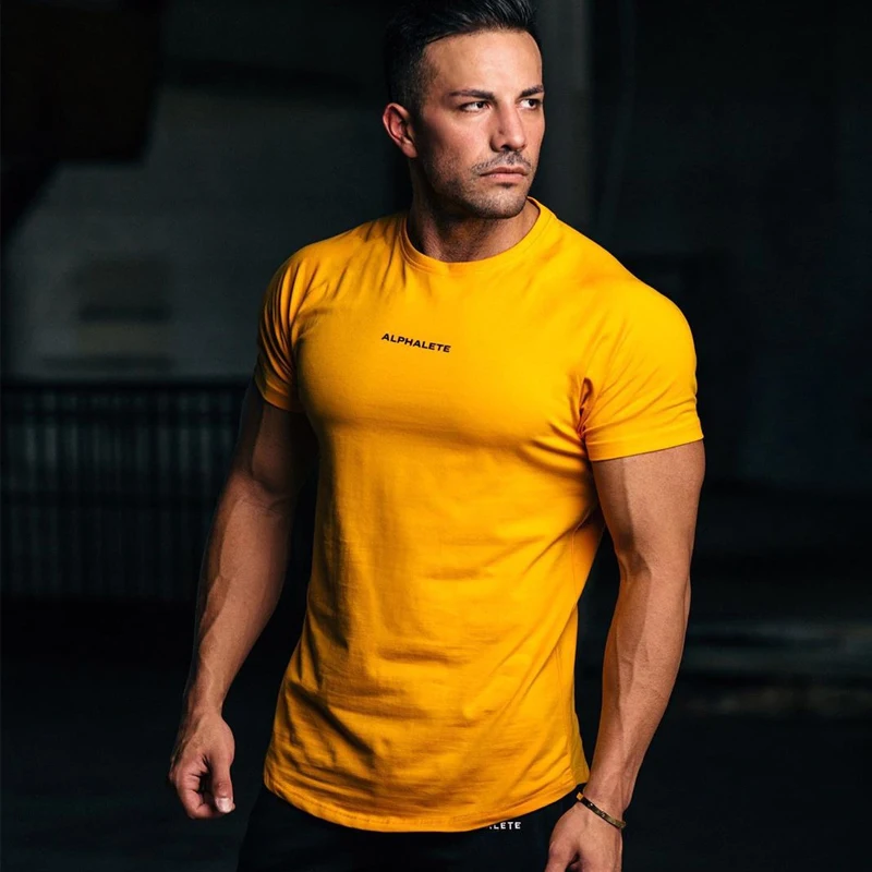 

Store Drainage Products Manufacturer Sales Summer Cotton Breathable Short Sport T Shirt For Man, As picture