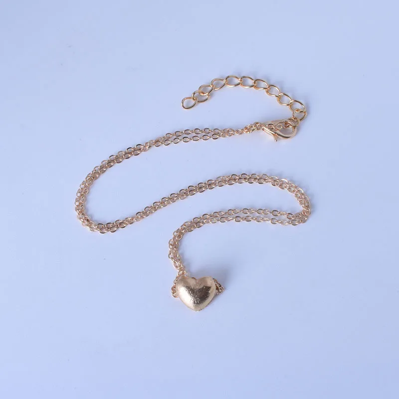 

00278-6 Small peach heart love necklace clavicle chain wholesale women sweet Fashion Love Pendant simple set chain summer