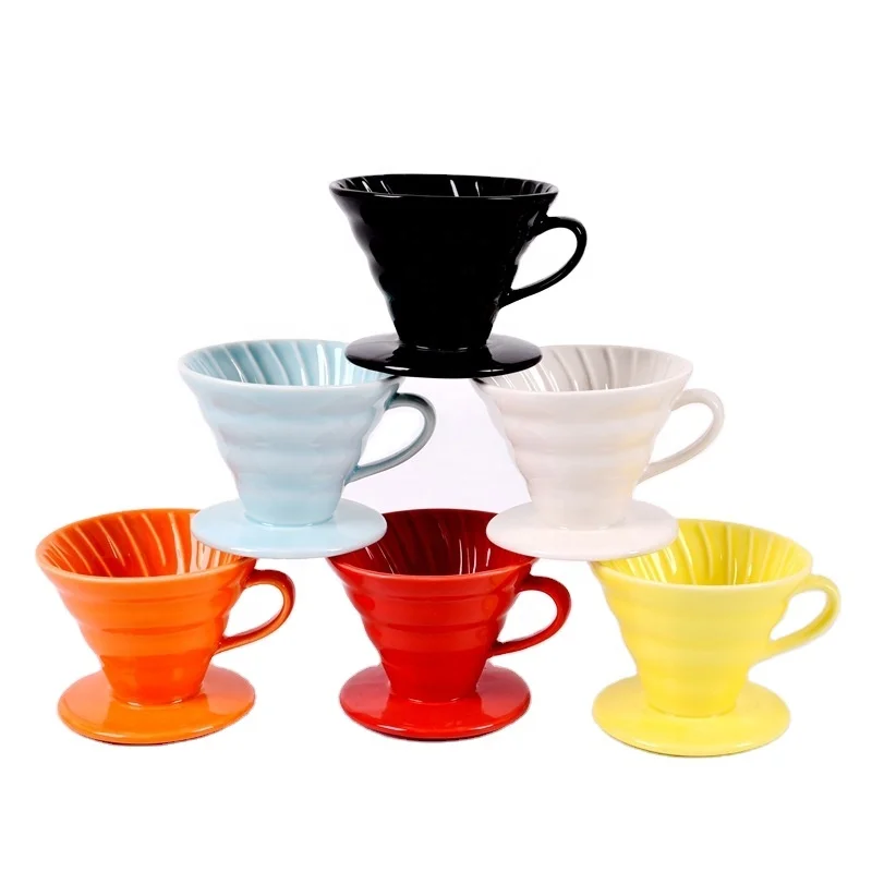 

Coffee Filter Pour Over Dripper Ceramic Coffee Dripper Engine V60 Style Coffee Filter Cup, Customized color