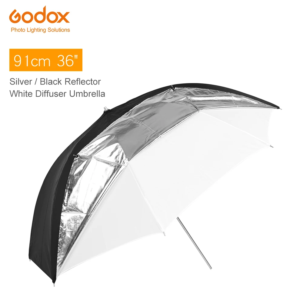 

inlighttech Godox 91cm 36" Double Layers Reflective and Translucent Black White Umbrella for Studio Flash Strobe Lighting, Other