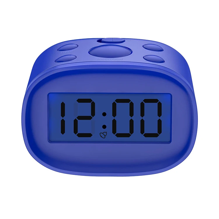 

Mini Bedside Snooze Function Digital LCD Alarm Clock With Blue Backlight