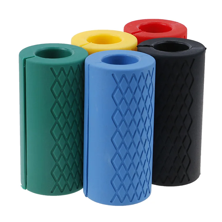 

Multi Custom Dumbbell Fat Barbell Grips Thick Bar Handle Weightlifting Double Protect Pad Silicone Fat Bar Grips, Black, blue, red,yellow,customized