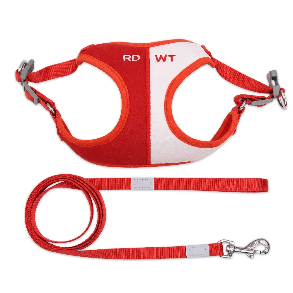 

Wholesale reflective small dog vest pet traction rope chest back spot dog leash pet collars dog leash and collar set