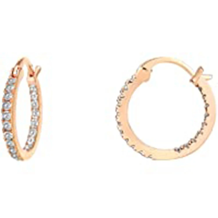 

Fashion 14K Gold Plated Post Cubic Zirconia Hoop Earrings for Women