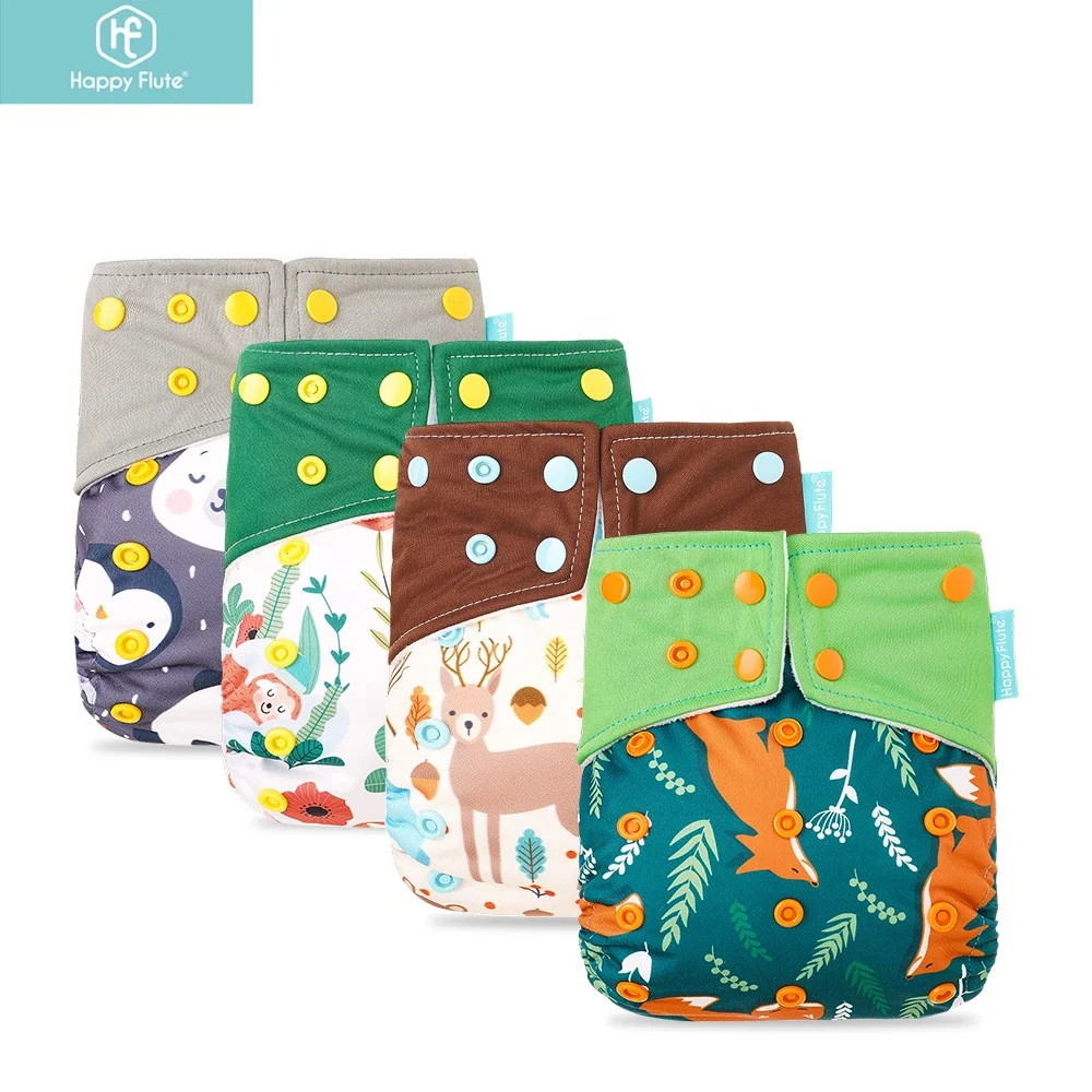 

Happyflute reusable soft fleece inner for 6-15kg baby cloth nappies with bamboo cotton insert reusable cloth diaper, Colorful printed
