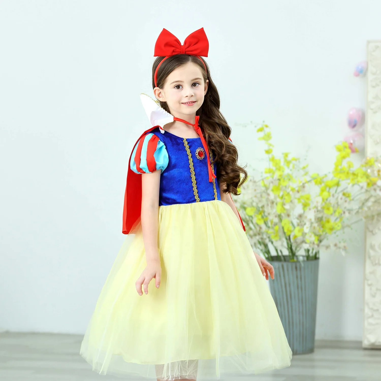 

Hot Sell Cartoon Snow White Children Girl Fancy Dress Birthday Halloween Party Princess Costume