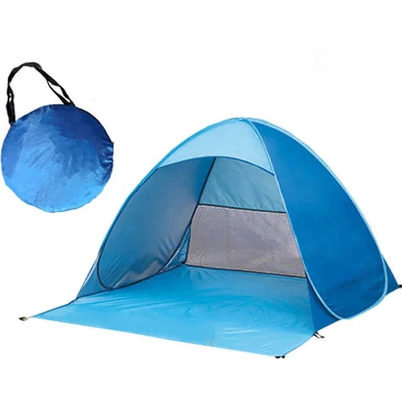 

TY Foldable camping tent Outdoor beach tent Fully automatic free to build four seasons tent Beach Plaid Mat Moisture-proof pad, Black