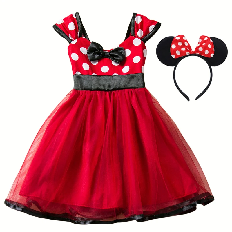 

LZH Summer Halloween Costumes Girls Cartoon Dot Princess Dress For Kids Christmas Dress