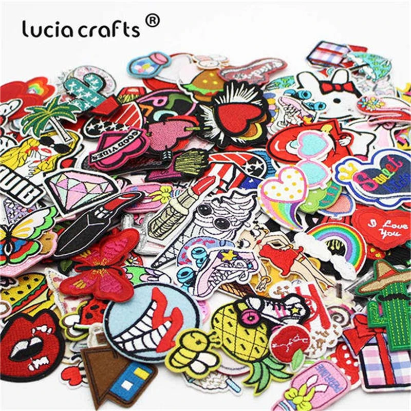 

3-15cm Random Style Serie Sequin Embroidered Iron On Patches DIY Heat Transfer Patch L1016, As the picture shows
