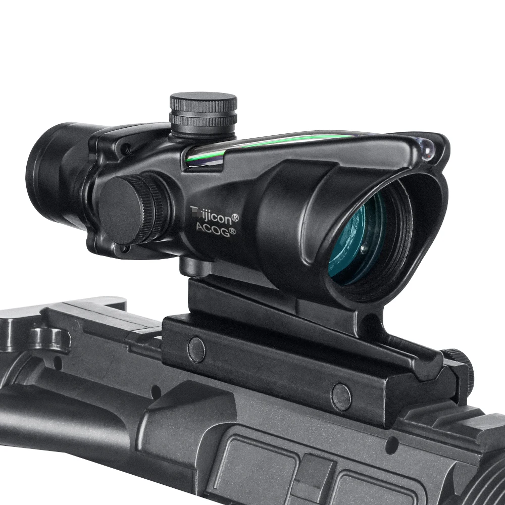 

SPINA OPTICS Hunting Riflescope ACOG 4X32 scopes Real Fiber Optics green Illuminated Tactical Optical Sight scope