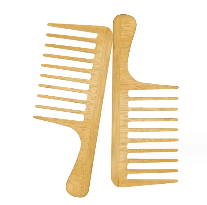 

Width teeth and width handle oem logo custom brand hair comb bamboo comb