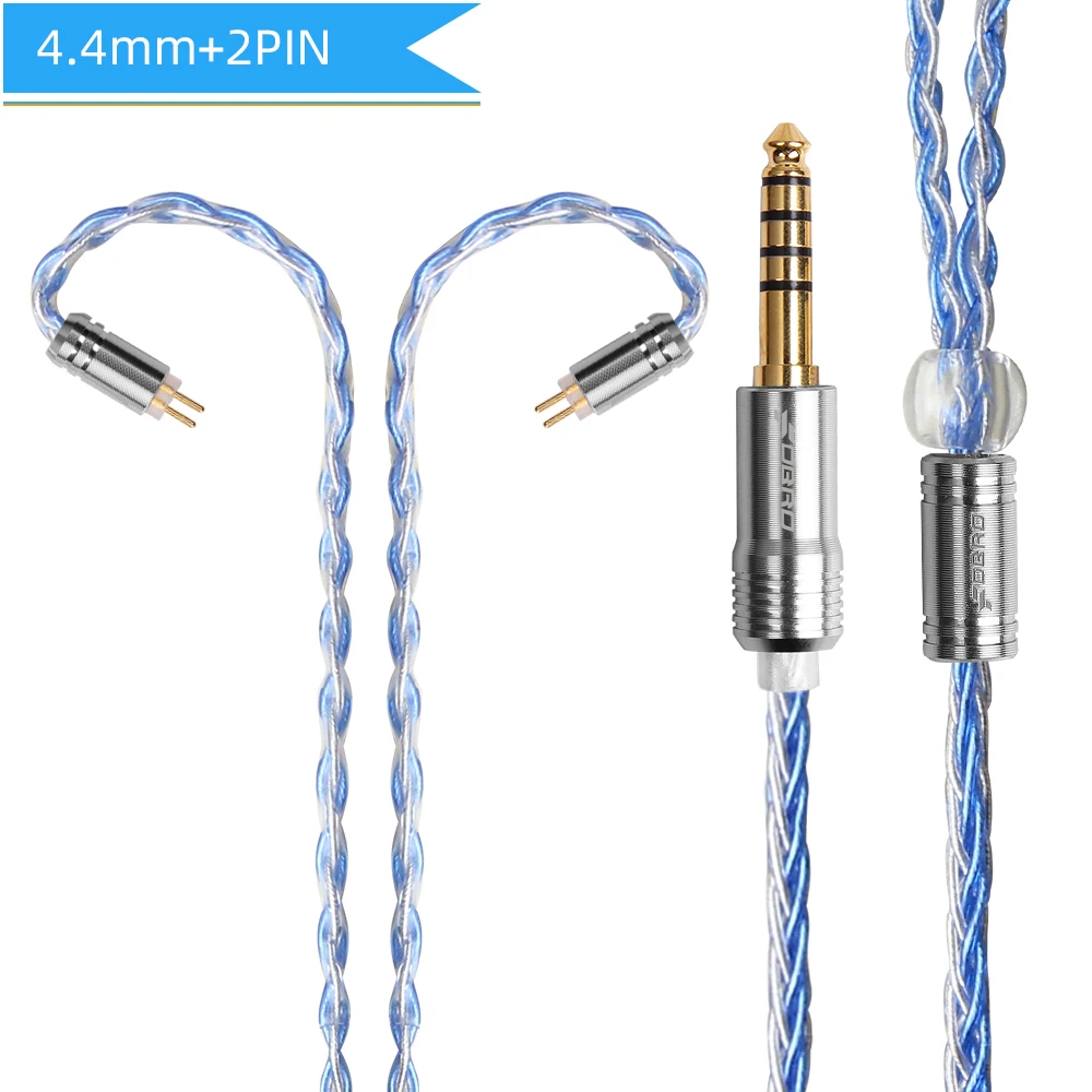 

FDBRO 8 core Silver Plated Headset Audio Wire 2.5/3.5/4.4mm With QDC IE40 IE80 Connector Earphone Balanced Cable