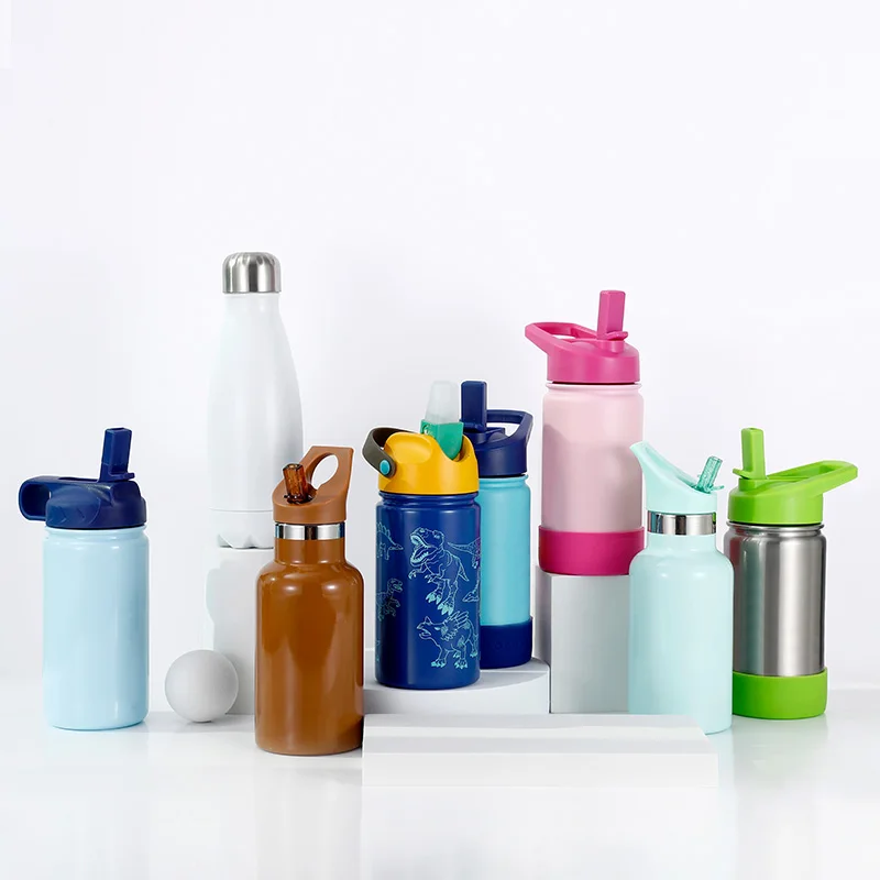 

Hydro Vacuum Insulated Tumbler Flask w/Handle Lid Teal Double Wall Stainless Steel Reusable Ascent Kids Water Bottle