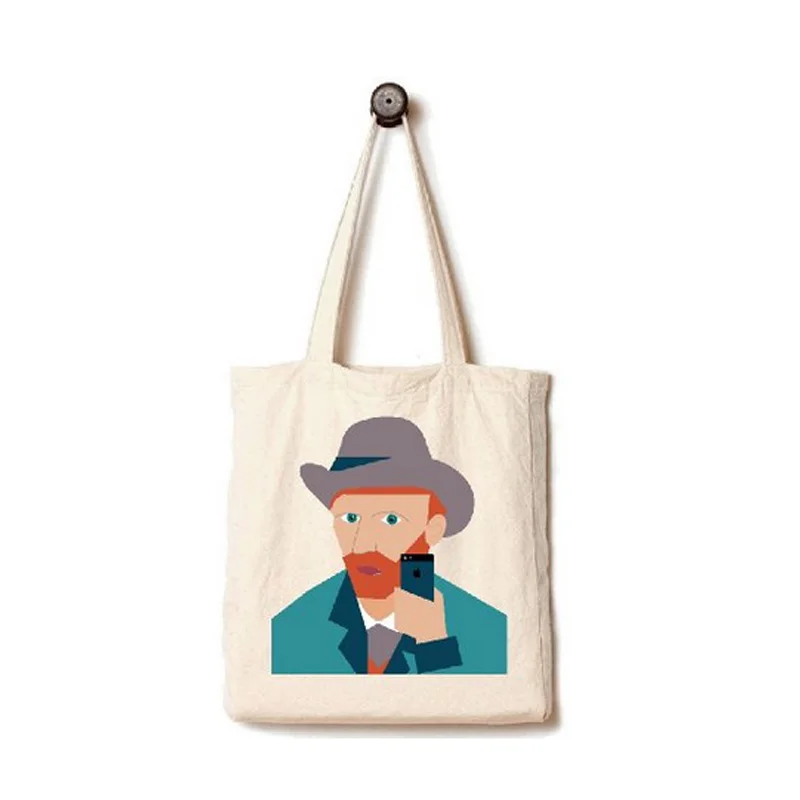 

Printed Logo Shopping bag Canvas Tote bag Cute Tote Shopping Bag, As the picture show