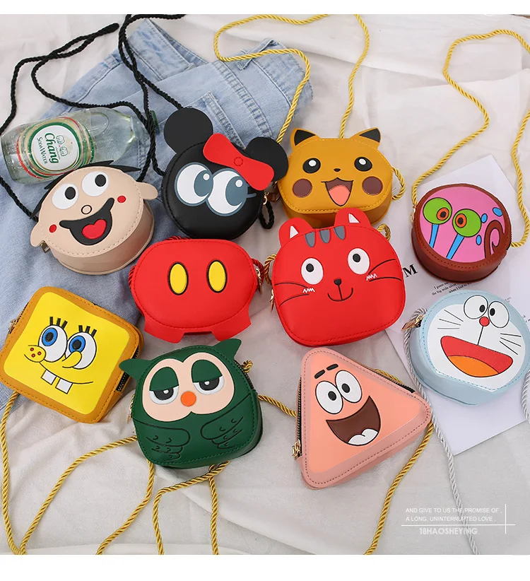 

2021 Kid Purses and Handbags Little Girls Cute Mini Cartoon Printed Small Square Designer Girls Crossbody Purses for Kids, Colorful