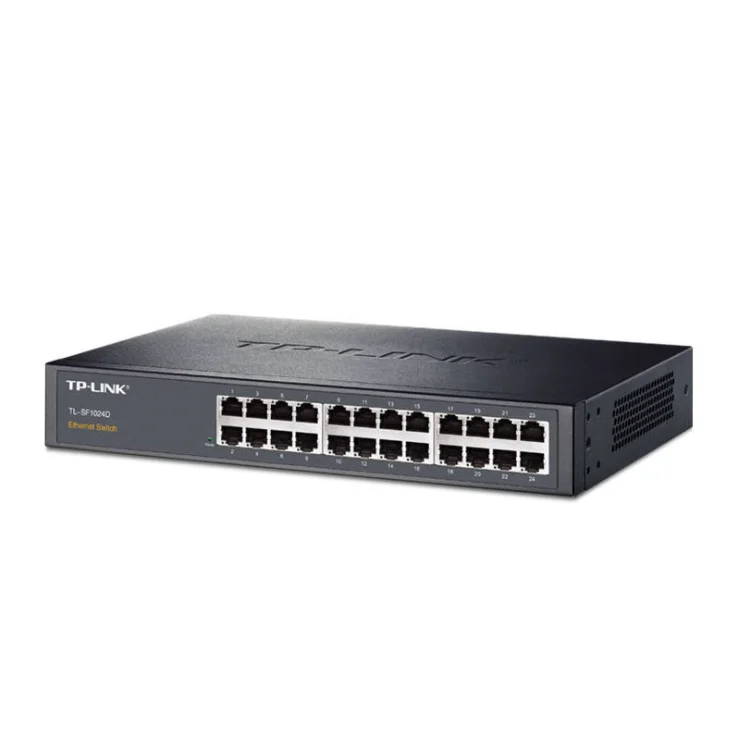 

TP-LINK 24 ports Fast Ethernet switch 24FE TL-SF1024D 10/100Mbps RJ45 port Auto MDI/MDIX MAC fanless desktop /rack plug and play