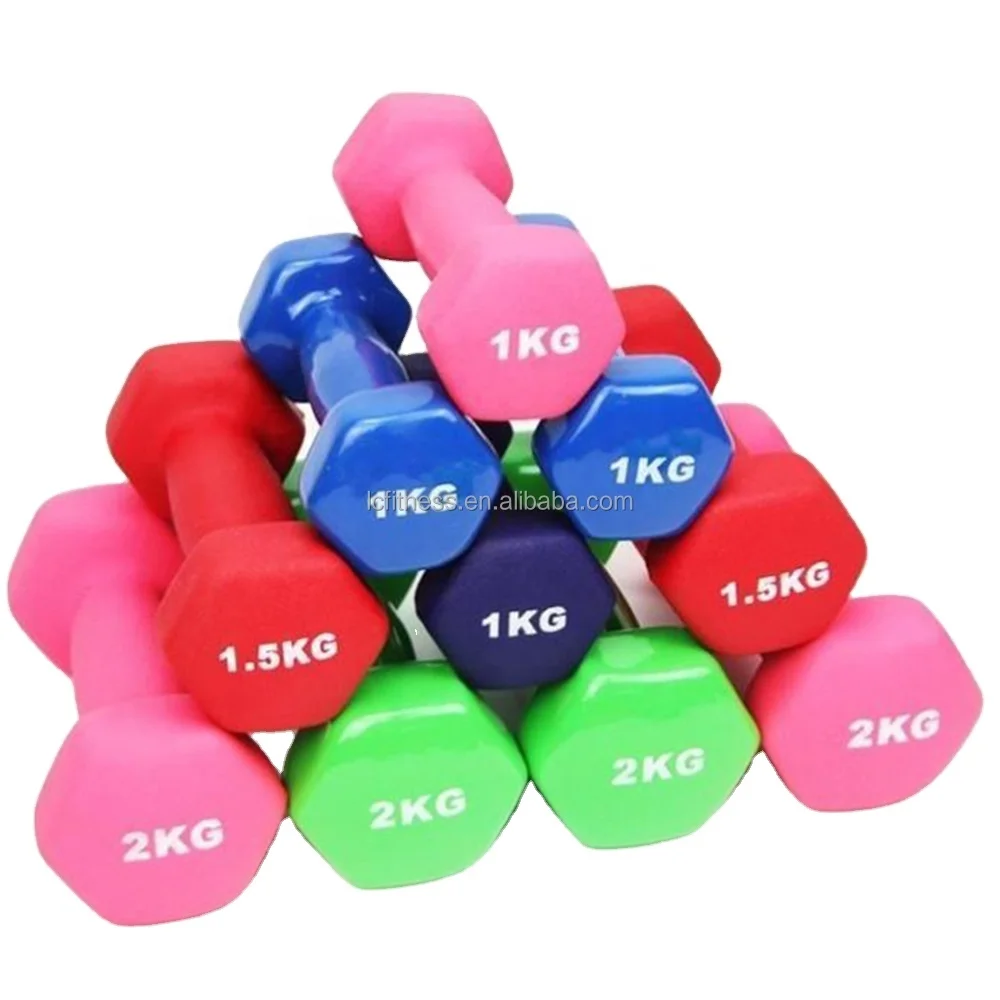 

SD-8080 Yoga products fixed weight neoprene hex dumbbells set for home gym, Blue,pink,green,red,yellow