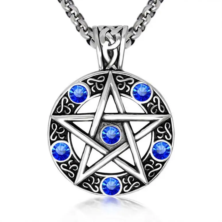 

2020 star Stainless Steel Jewelry inlaid rhinestone necklace fashion pendant personalized hawaiian jewelry wholesale