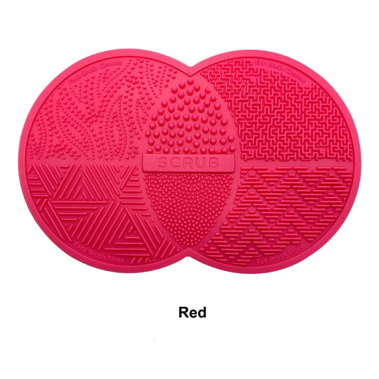 Double circles silicone multi makeup brush cleaner mat cosmetic makeup brush washer with sucking disc
