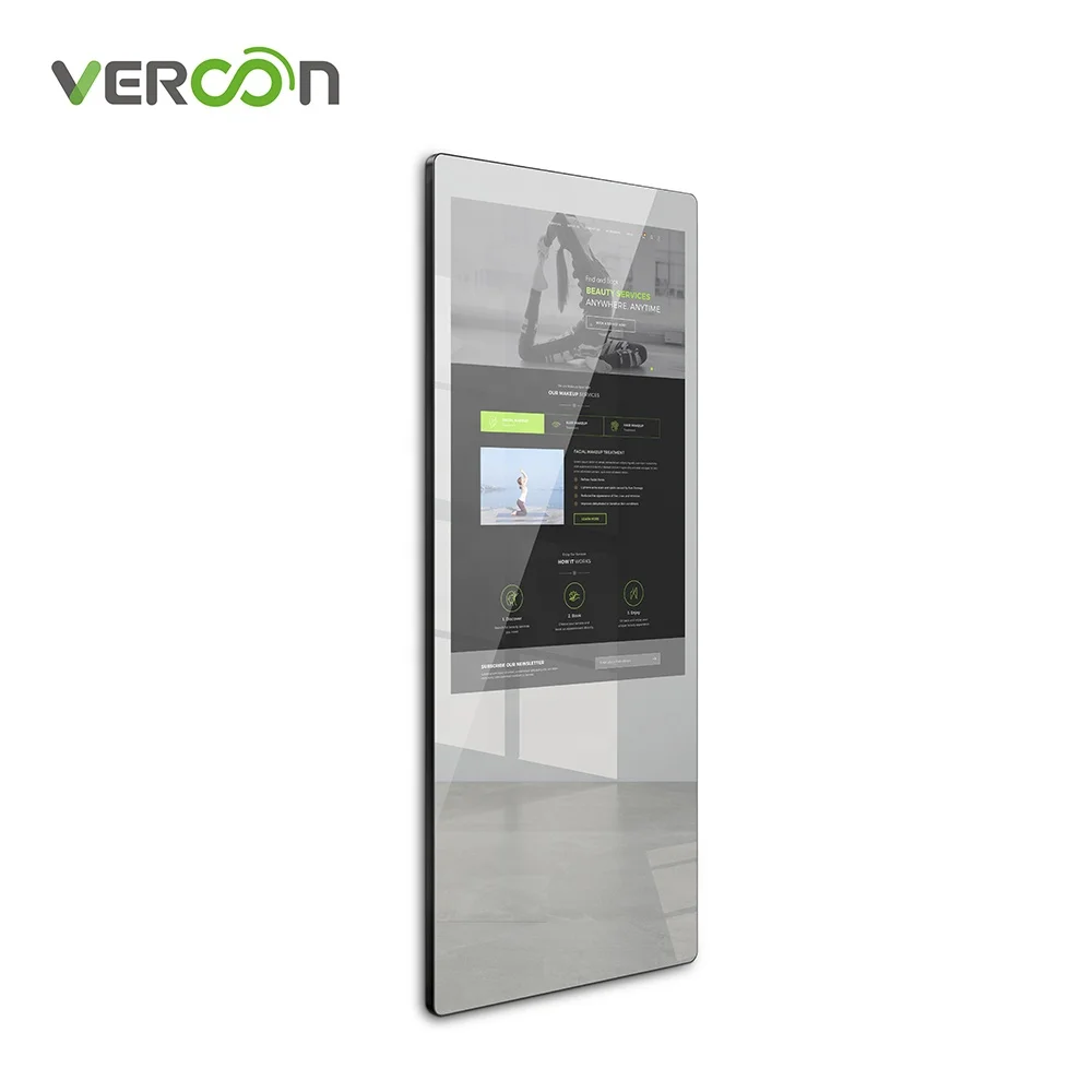 

Home workout floor standing smart fitness magic mirrors with 43 inch touch screen home workout smart fitness mirror display