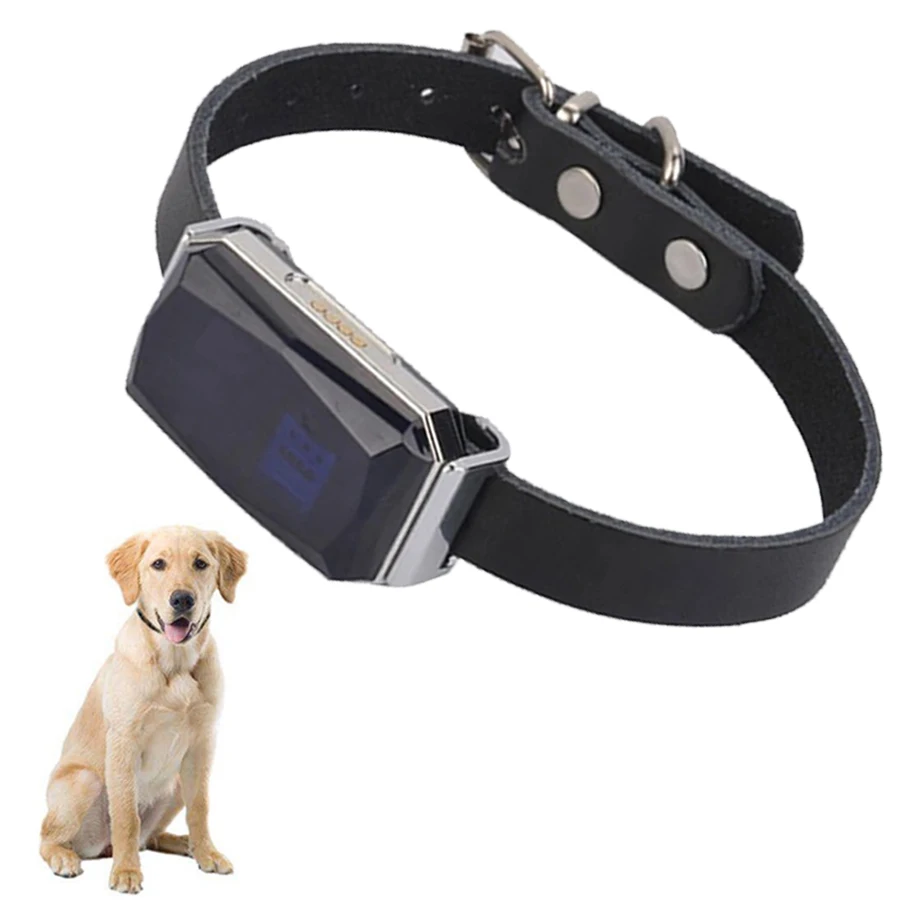 

2021 Hot Sale Black Adjustable Luxury Smart Led Gps Tracking Device Pet Dog Collar