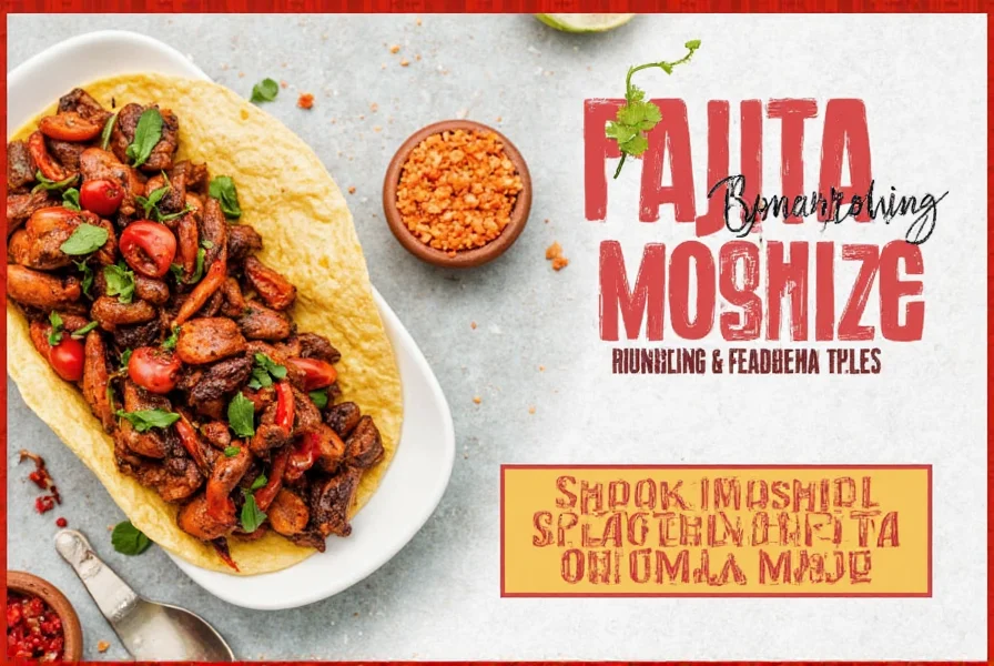 Skillet with sizzling fajitas
