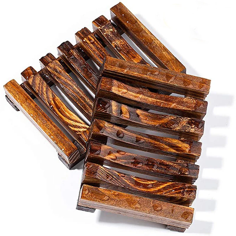 

Custom logo eco-friendly small wooden soap dish holder soap rack