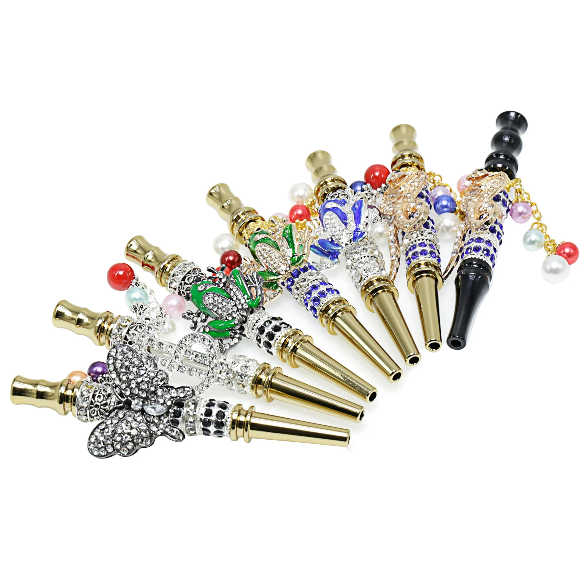 

2021 trends free type everyday frosted shisha pen 500 puffs disposable metal hookah mouthpiece tips for wholesales, 18 different styles
