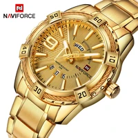 

New Fashion Luxury Brand NAVIFORCE Men Gold Watches Men's Waterproof Stainless Steel Quartz Watch Male Clock Relogio Masculino