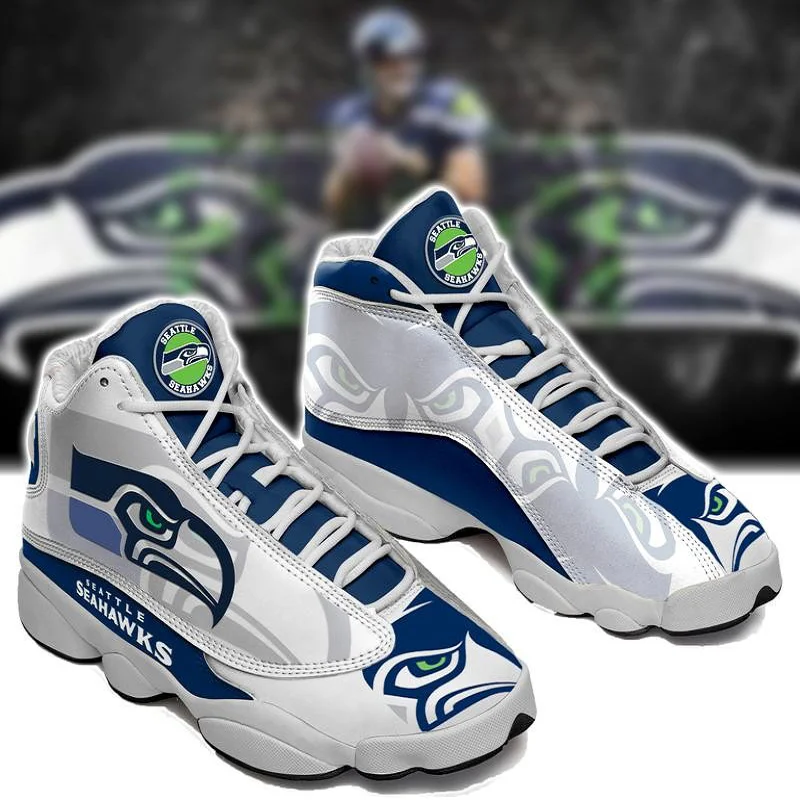 

Wholesale NFL Seahawks Custom Name Print Logo Design Sport Fashion Sport Sneakers Unisex Breathable Football Team Casual Shoes