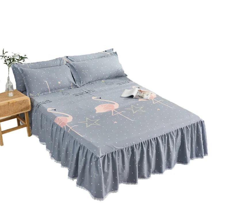 

Cotton Bed Skirt Set Home Ruffled Bed Skirt