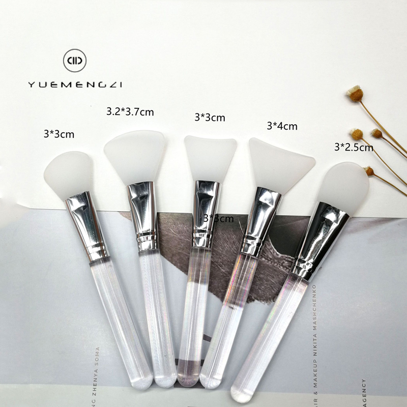 

Facial Mask Brush Cosmetic Transparent Handle Silicone Makeup Brush, White/black
