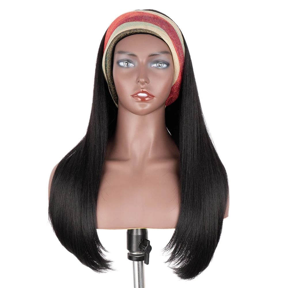 

Noble high quality cheap straight synthetic wig heat resistant fiber headband wig wholesale wigs for black women, All color