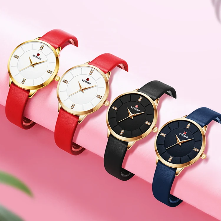 

Reward casual women quartz watch fashion watches for business quartz watch leather strap feminine wristwatch Gift for girls