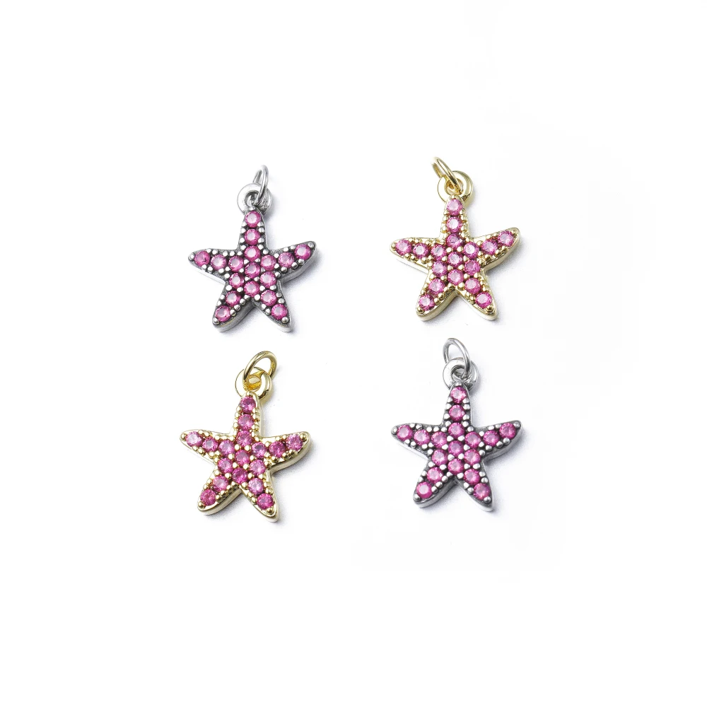 

Starfish pendant copper zirconium micro pendant ladies necklace
