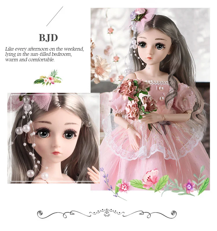 14 Bjd Doll 45cm Body Ball Jointed Doll Bjd Plastic Doll Female Body Girl T Dolls Collection