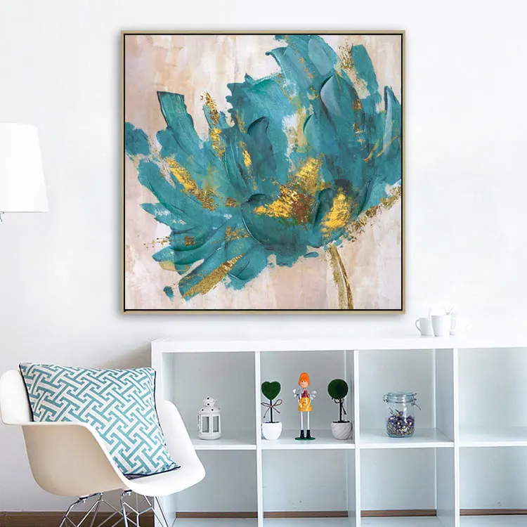 China Supplier Original Design Handmade Modern Flower Abstract Oil Paintings Wall Art Decor