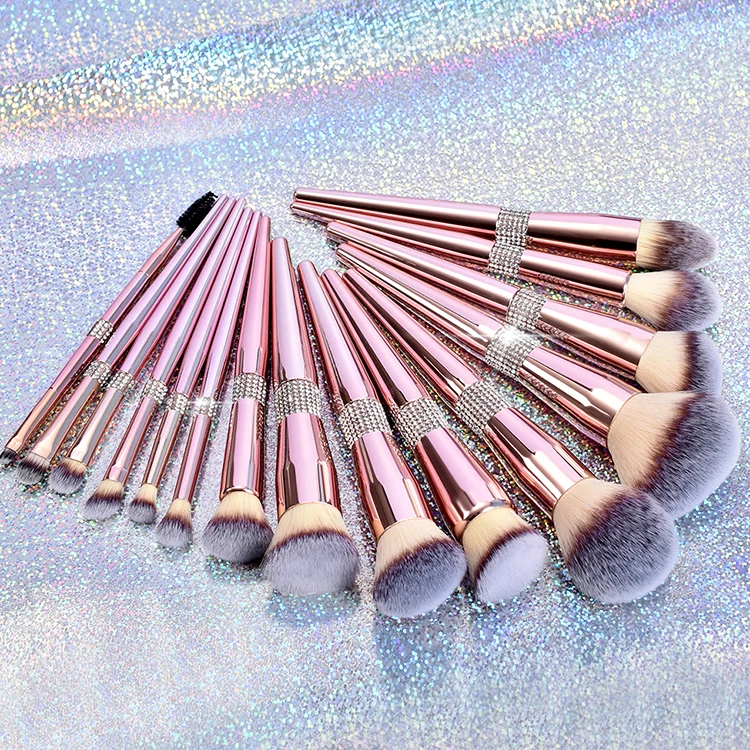 

14pcs Premium Quality Plastic Handle Cosmetic Brush Set ,Eco Friendly Makeup Brush Cosmetic Tools Wholesale