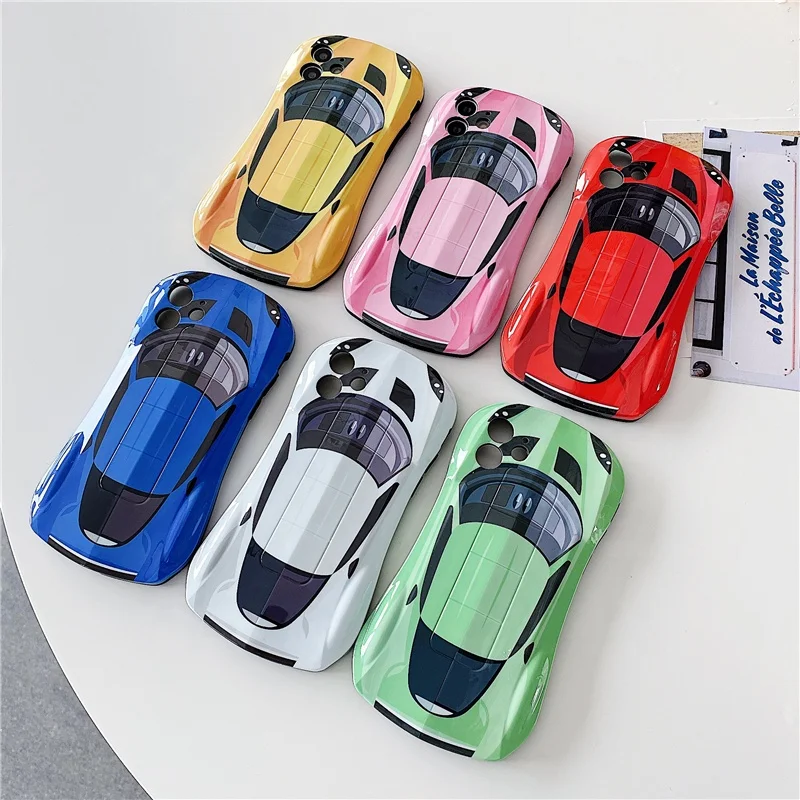 

New 3D cool sports race car cases shape soft IMD TPU phone case cover for iphone7 8plus 13 13pro x xr xs Max 11 12 pro max