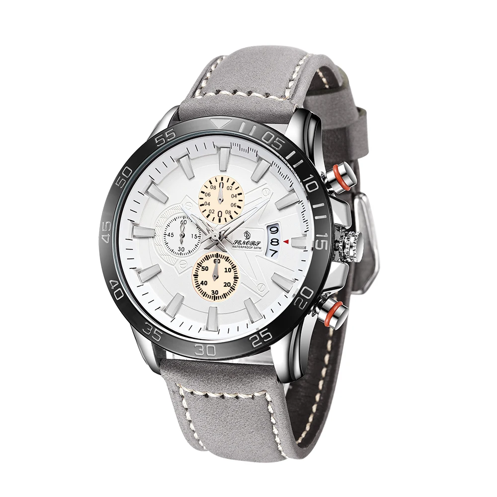 

Fashion Design Sport mens Wristwatches Luxury Leather Strap quartz Alloy watch