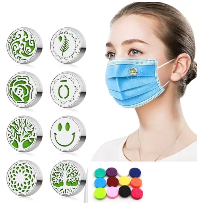 

Stainless Steel Magnetic Aromatherapy Aromatic Essential Oil Face Button For Masked Accessories Clip, Picture color