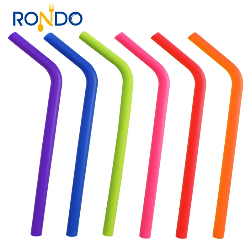 

Big Size Reusable Drinking silicone Straws with Curved Bend for Tumblers Made from BPA Free No-Rubber Silicon, Purple/green/blue/pink/blue/yellow