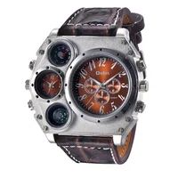 

Oulm 1349 New Sport Watches Men Super Big Large Dial Male Quartz Clock Decorative Thermometer Compass Luxury Men's Wrist Watch
