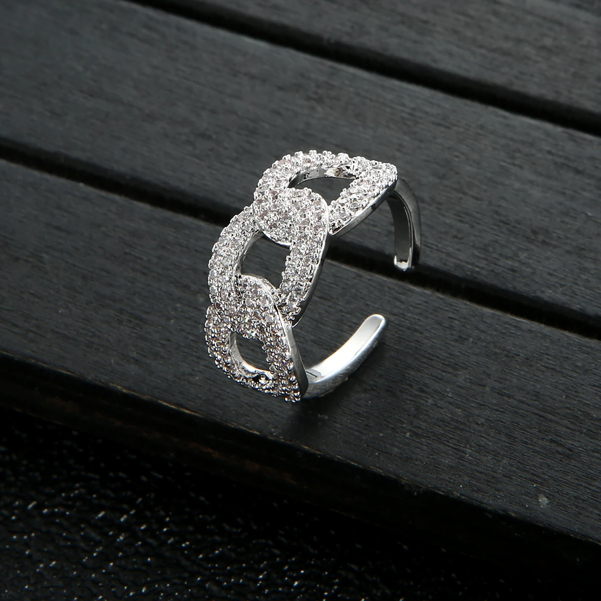 

INS Hot Sale Gold/Silver Plated AAAAAZircon Adjustable women Rings