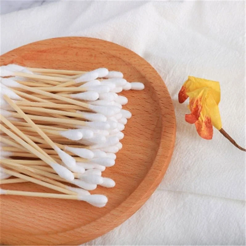 

Eco-Friendly Bamboo Stick Cosmetic Cotton Bud Voogue, White