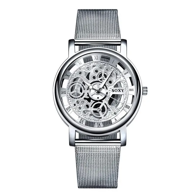 

Hohl 2019 Skeleton Armbanduhr Mnner Mesh Gurtel Mnner Frauen Unisex uarz Uhren Hohl Uhren relogio masculino